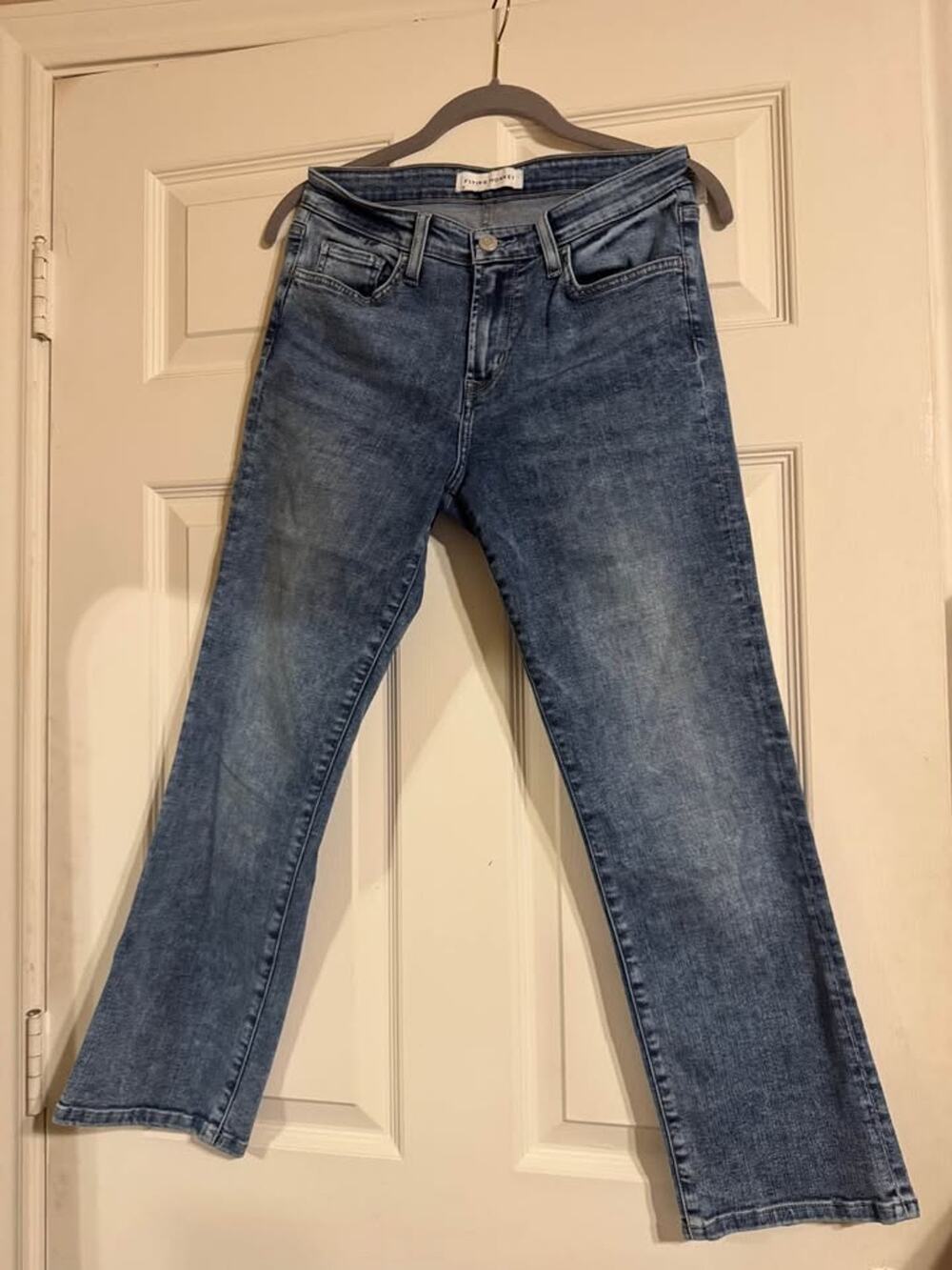 Flying Monkey Size 28 Mid-Rise Crop Jeans Blue Clean Hem No Distressing EUC